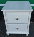 Two drawer white bedside