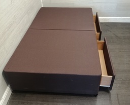 [HF16817] 3ft6" brown toned Two Drawer Divan Base