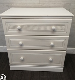 [HF18580] ALSTONS White three Drawer Chest