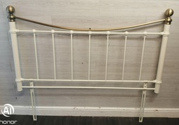 [HF17319] Lovely 5ft cream metal victorian style headboard