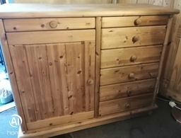 [HF18190] QUALITY DANISH PINE SIDEBOARD UNIT
