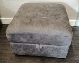 [HF18299] DFS JULIUS DISTRESSED GREY LEATHER STORAGE FOOTSTOOL
