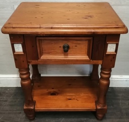 [HF18302] Quality Mexican Pine Side Table with Drawer