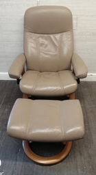 [HF18450] STRESSLESS Leather Recliner Chair with Footstool