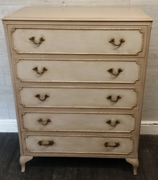 [HF18593] Marie Antoinette Style Painted Five Drawer Chest