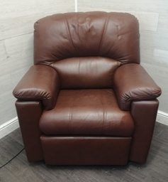 [HF18937] BARGAIN Brown Leather G PLAN Electric Recliner Armchair